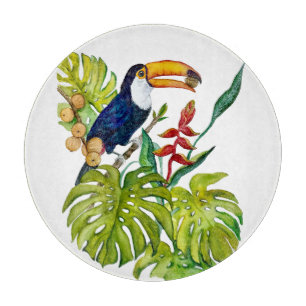 Planche À Découper Toucan Coloré Aquarelle Oiseau Tropical