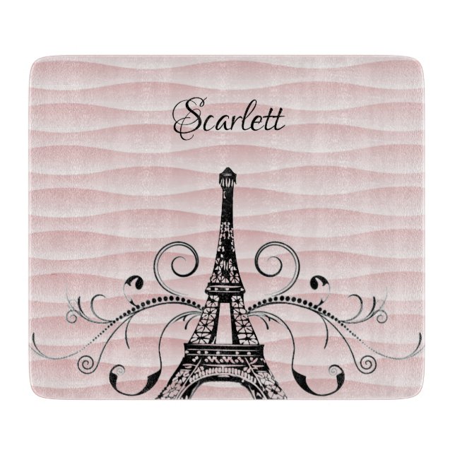Planche À Découper Tour Eiffel rose Plafond (Devant)