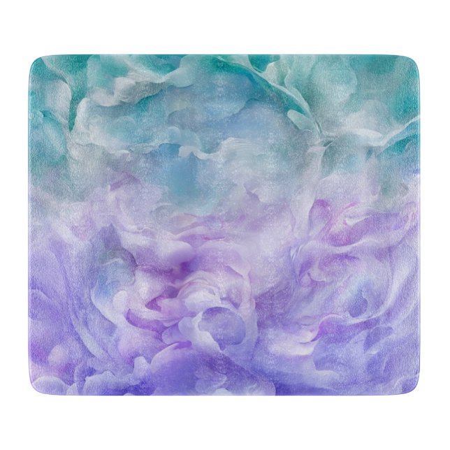 Planche À Découper Tourbillon de nuage bleu et violet (Devant)