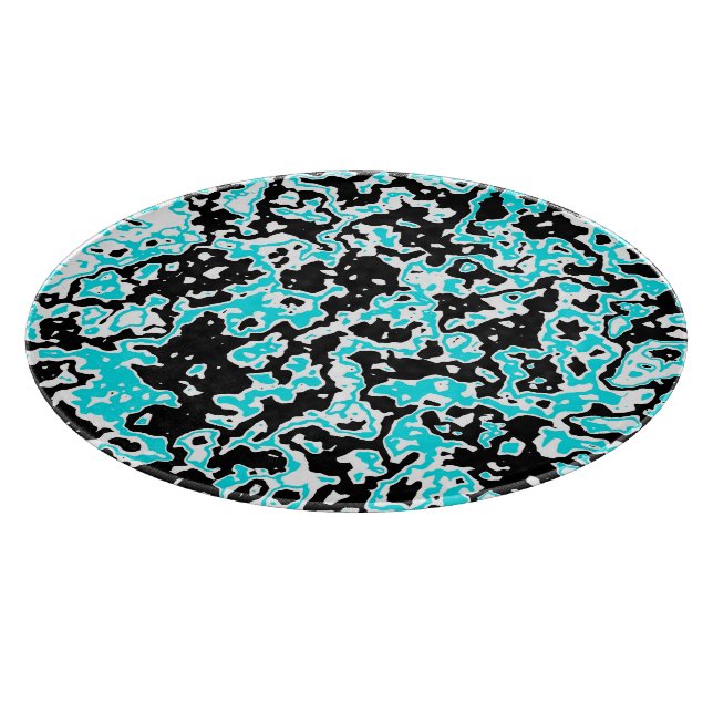 Planche À Découper Tourbillons cyan et noir (Coin)