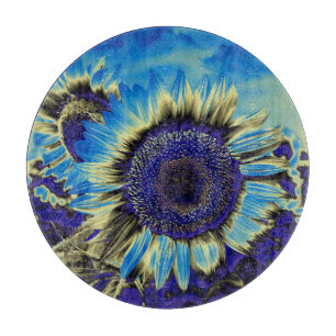 Planche À Découper Tournesol bleu
