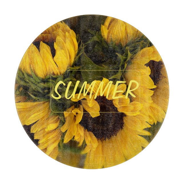 Planche À Découper Tournesol doré Chaud Personnalisé (Devant)