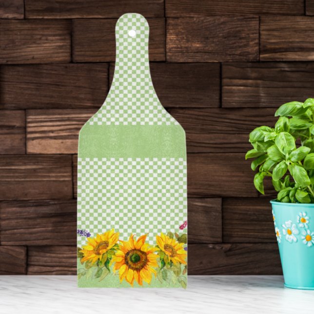 Planche À Découper Tournesols sur damier  (Créateur téléchargé)