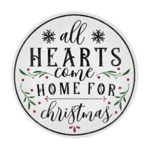 Planche À Découper Tous les cœurs rentrent à la maison pour Noël