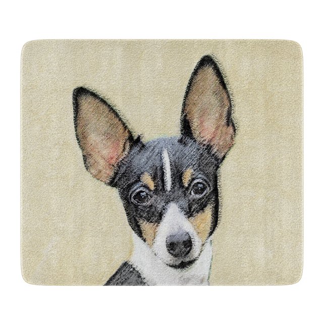 Planche À Découper Toy Fox Terrier Peinture - Cute Original Dog Art (Devant)