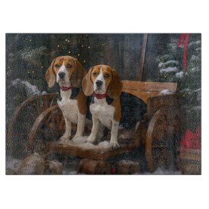 Planche À Découper Traîneau de Noël Décorations de Noël Chien Beagle