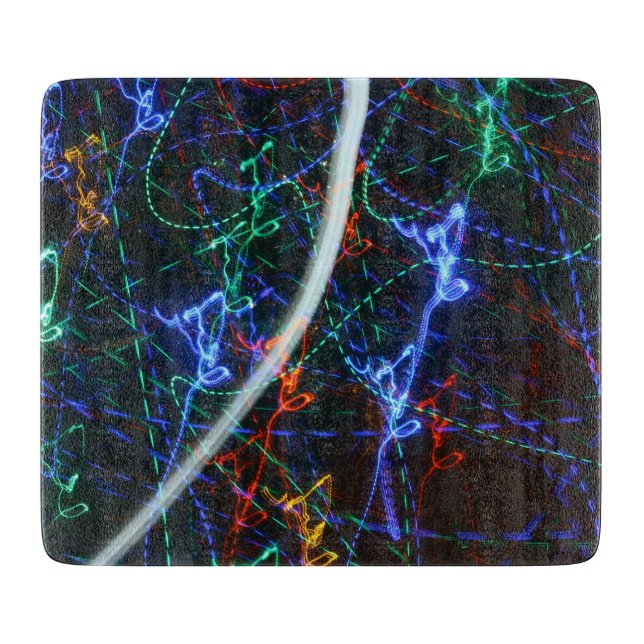 Planche À Découper Traînées de lumière néon Photographie abstraite. C (Devant)