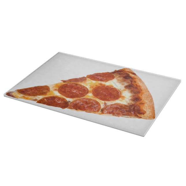 Planche À Découper Tranche de pizza pepperoni classique de SlipperyJo (Coin)