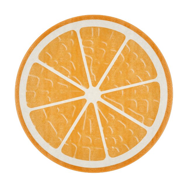 Planche À Découper Tranchée de fruits stylisés à l'orange (Devant)