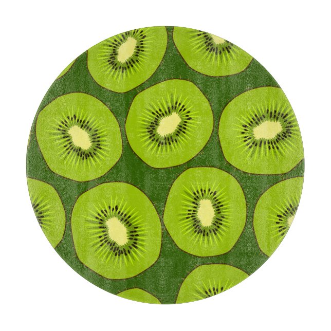 Planche À Découper Tranches de fruits Kiwi : vert foncé. (Devant)