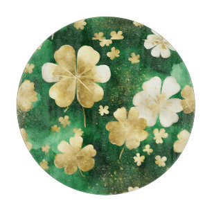 Planche À Découper Trèfle de la Saint-Patrick vert et or