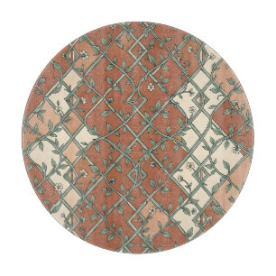 Planche À Découper Trellis Vintage à Motif Floral de Vigne en Terraco