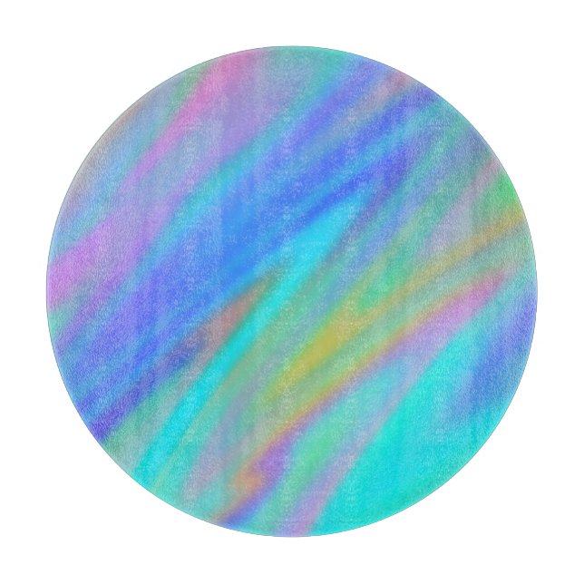 Planche À Découper Trendy luxe vert bleu violet faux holographique (Devant)