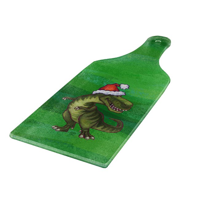 Planche À Découper TRex à Santa Hat sur Green (Coin)