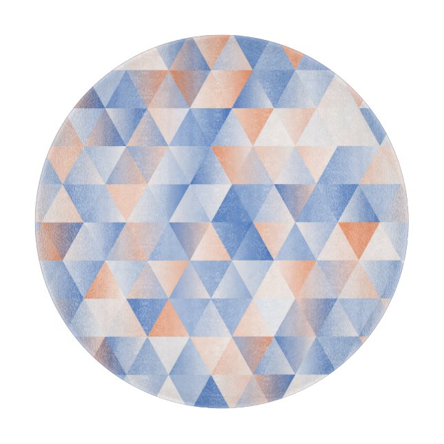 Planche À Découper Triangles bleus doux (Devant)
