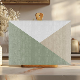 Planche À Découper Triangles de blocs de couleur modernes Vert sauge
