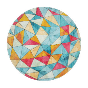 Planche À Découper Triangles de couleur : Grunge Motif Vintage