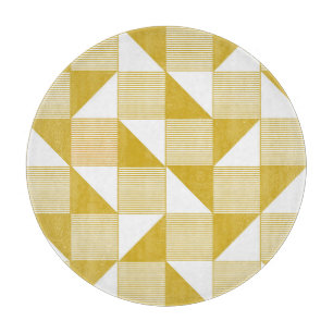 Planche À Découper Triangles Jaunes : Motif Linéaire Sans Seamless.