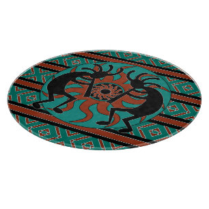 Planche À Découper Tribal Sun Turquoise Kokopelli Sud-Ouest