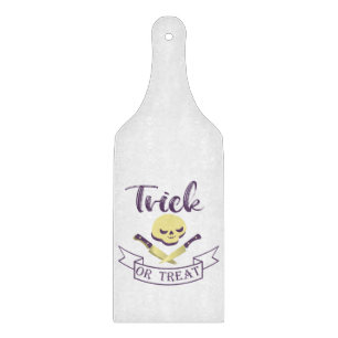 Planche À Découper Trick or treat crâne et os croisés ruban Halloween