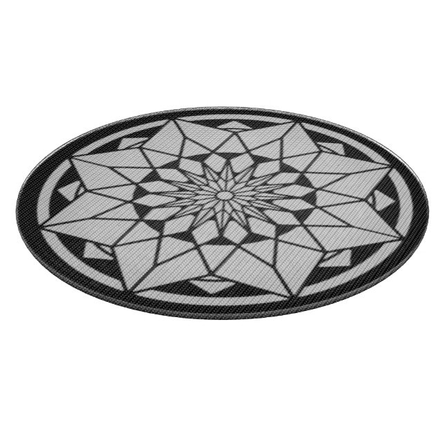 Planche À Découper Tricot Star Mandala noir et blanc (Coin)