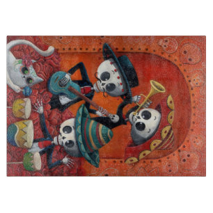 Planche À Découper Trio de mariachi de Dia de Los Muertos Skeleton
