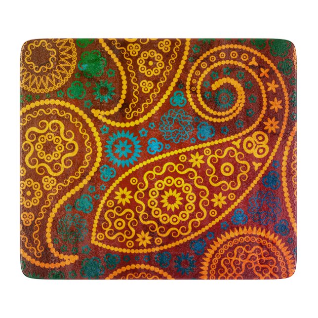 Planche À Découper Trippy Hippy Retro Paisley (Devant)