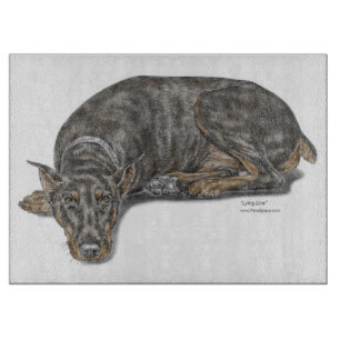 Planche À Découper Triste Coupable À L'Air Doberman