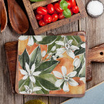 Planche À Découper Tropcal Orange & Flowers Watercolor Pattern<br><div class="desc">Tropcal Orange & Flowers Watercolor Pattern</div>