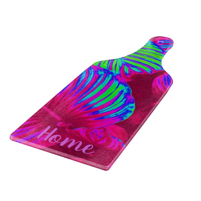 Planche À Découper Tropical Lush Magenta Feuilles Custom Cutboard (Coin)