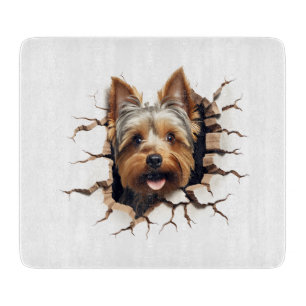 Planche À Découper Trou fissuré 3D Yorkshire Terrier