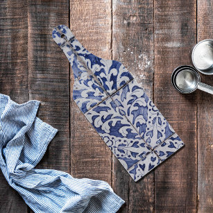 Planche À Découper Tuiles portugaises - Azulejo Floral bleu et blanc