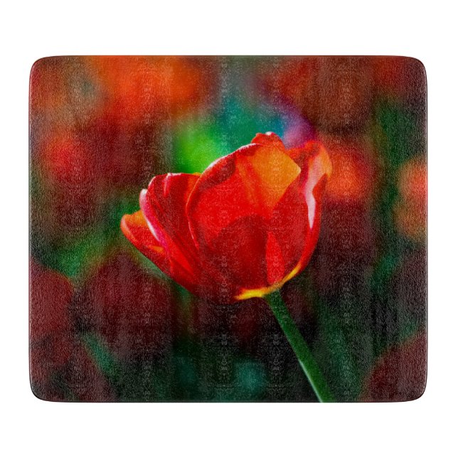 Planche À Découper Tulipe rouge - Mystère de floraison (Devant)