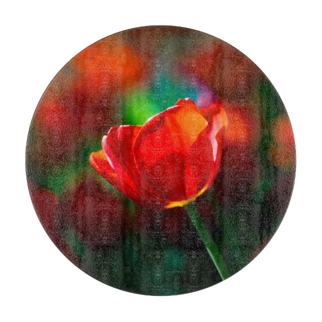 Planche À Découper Tulipe rouge - Mystère de floraison (Devant)