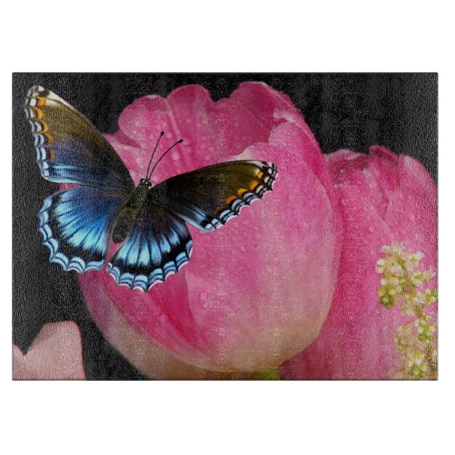 Planche À Découper Tulipes et papillon (Devant)