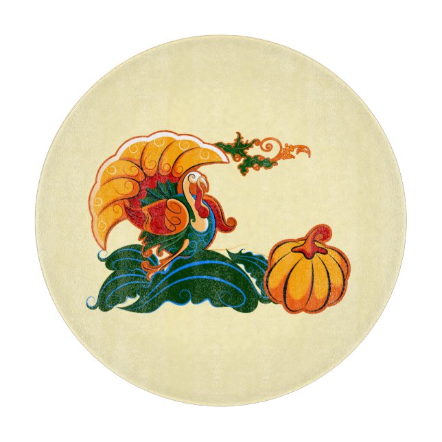 Planche À Découper Turquie et Thanksgiving Citrouille (Devant)