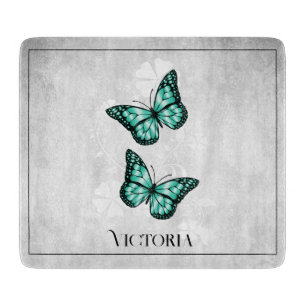 Planche À Découper Turquoise Butterfly Floral Personnalisé
