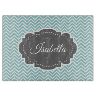 Planche À Découper Turquoise Chevron personnalisé