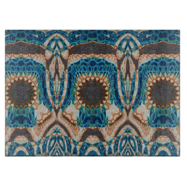 Planche À Découper Turquoise Gold Sun Southwestern Art (Devant)