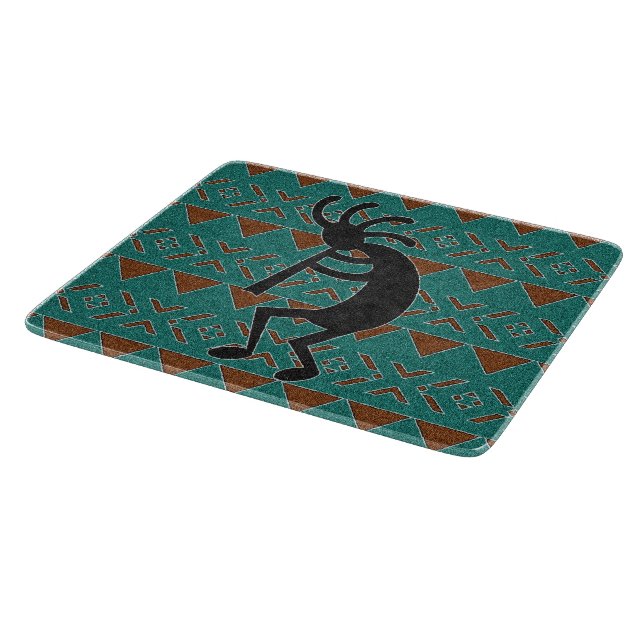 Planche À Découper Turquoise Kokopelli Conception Tribal Sud-Ouest (Coin)