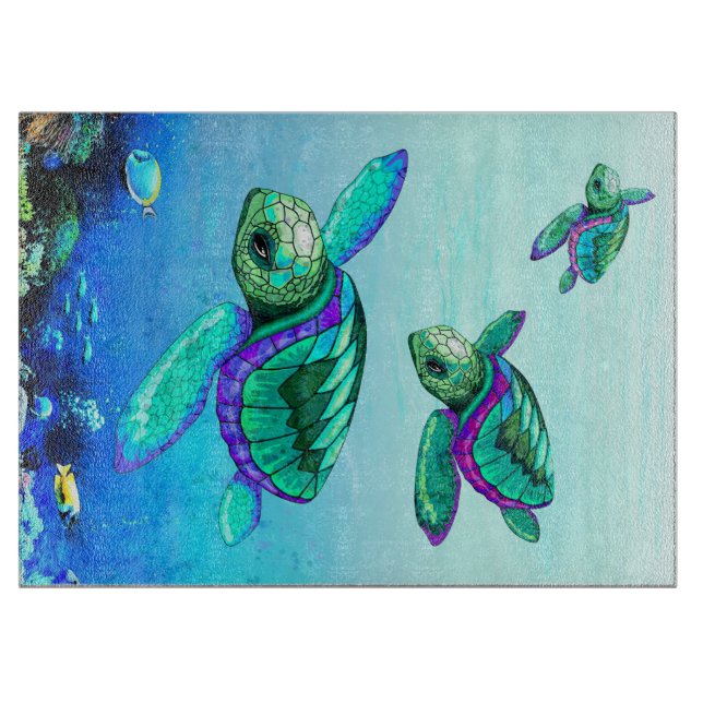 Planche À Découper Turtle Lover Sea Turtailles Danse (Devant)