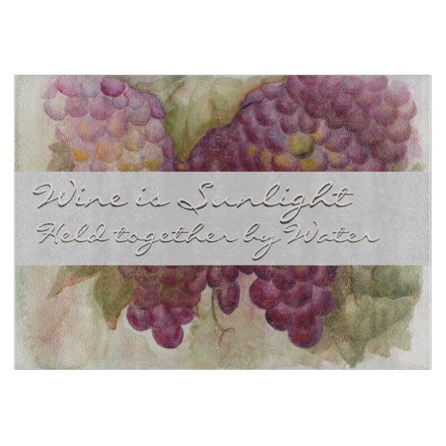 Planche À Découper Tuscan Watercolor Grape Vineyard Galileo Quote (Devant)