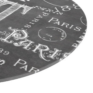 Planche À Découper Typographie Calligraphie Paris France Tour Eiffel