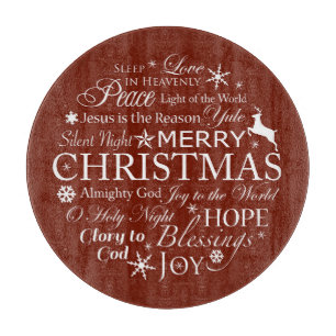 Planche À Découper Typographie de Noël