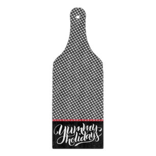 Planche À Découper Typographie Joyeuses Fêtes Rayures de Buffalo Roug