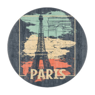Planche À Découper Typographie parisienne : affiche Eiffel abstraite.