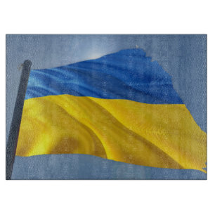 Planche À Découper Ukraine Drapeau - Guerre, Politique, Souffrance