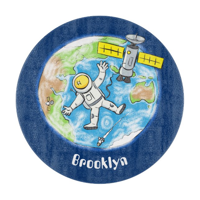 Planche À Découper Un astronaute amusant dans l'espace et la bande de (Devant)