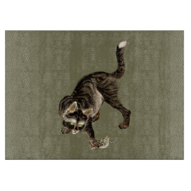 Planche À Découper Un chat japonais attrape une grenouille (Devant)