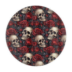 Planche À Découper Un crâne et une série Rose 10